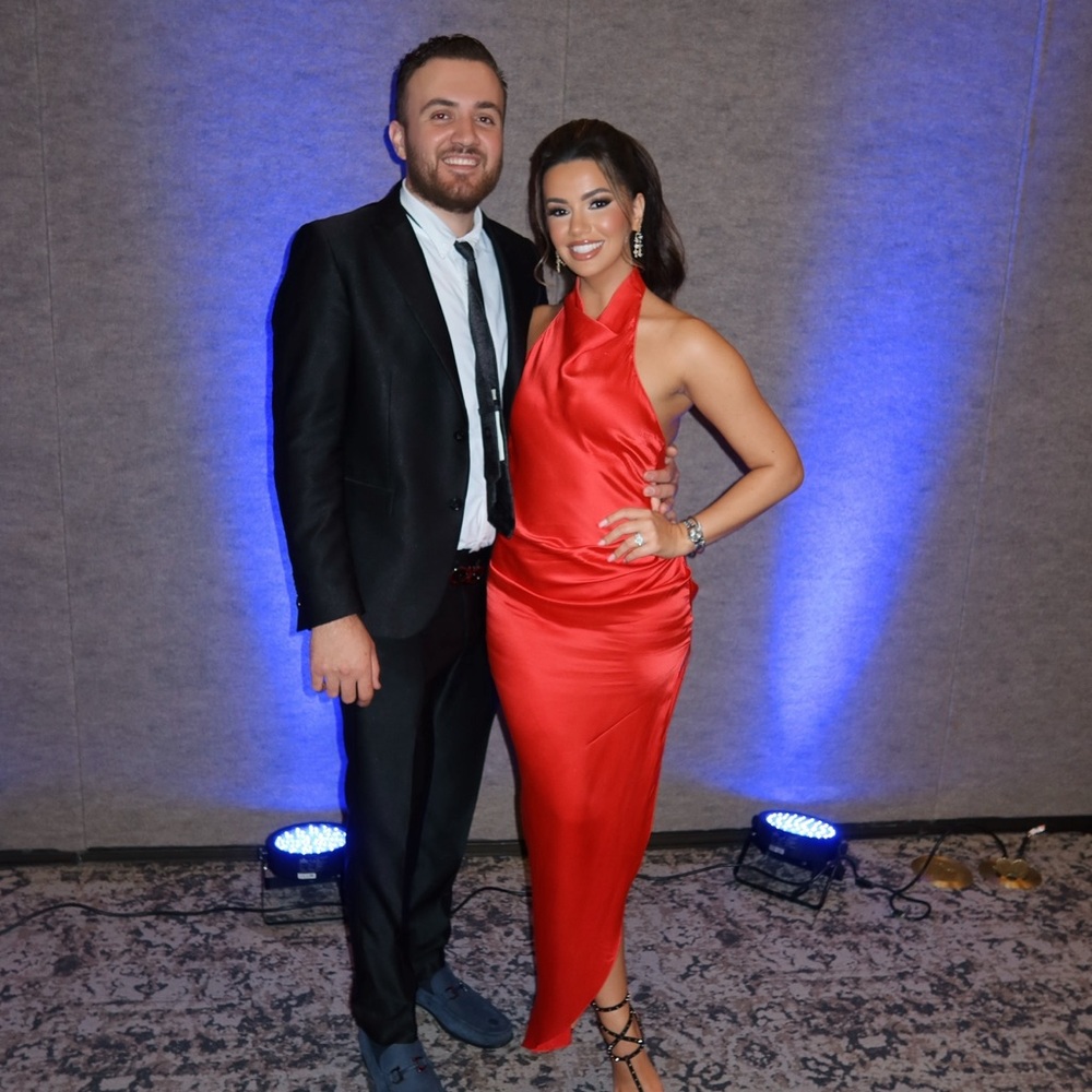 Amanda Uprichard Red Backless Halter Satin Gown - Picture 3 of 5